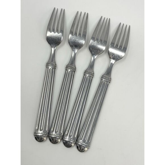 JC PENNEY COLONNADE Stainless Glossy Dinner Place Forks 8.25" Set Of 4 - Picture 5 of 6